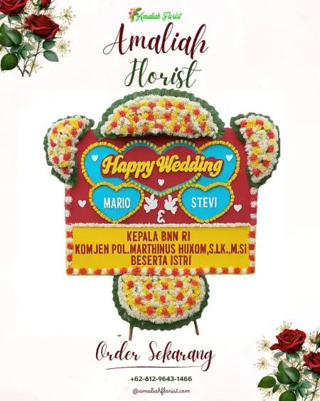 Papan Bunga Pernikahan Berundung